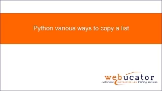 Python various ways to copy a list