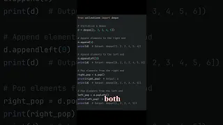 Python Trick Using collections deque for Fast Appends and Pops