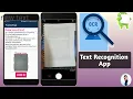 Text Recognition App - Android Studio With-Java