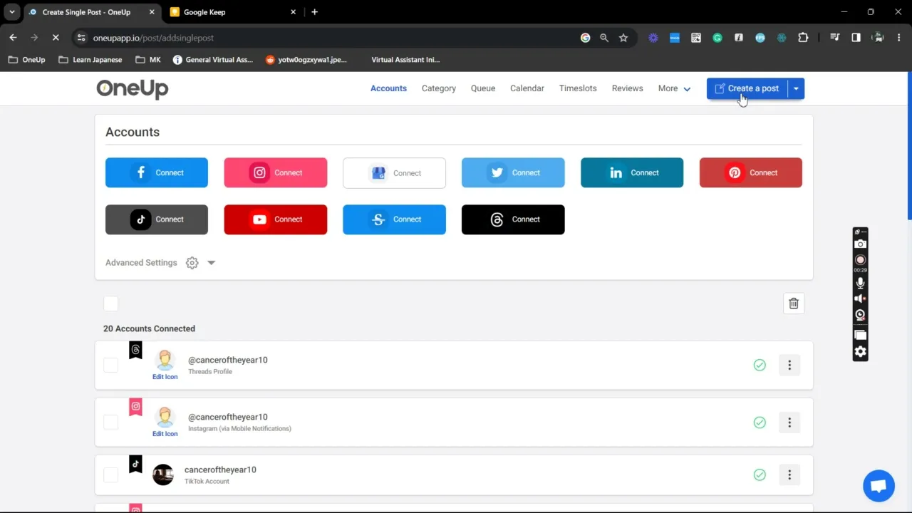 Schedule LinkedIn posts with OneUp