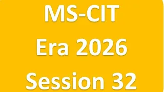 MS-CIT Era 2026 Session 32