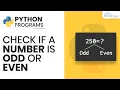 Is a Number Odd or Even Python Programs Hindi