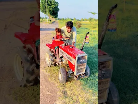 anaya enjoying with his mini tractor 🚜😍