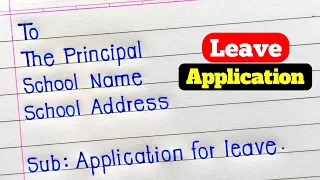 Application for Leave in English | Leave Application In English | Leave Application Writing |