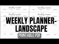 Weekly Planner Printable PDF - Landscape