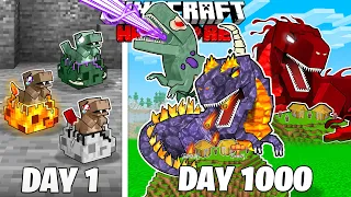 I Survived 1000 Days as a LAVA DINOSAUR in HARDCORE Minecraft