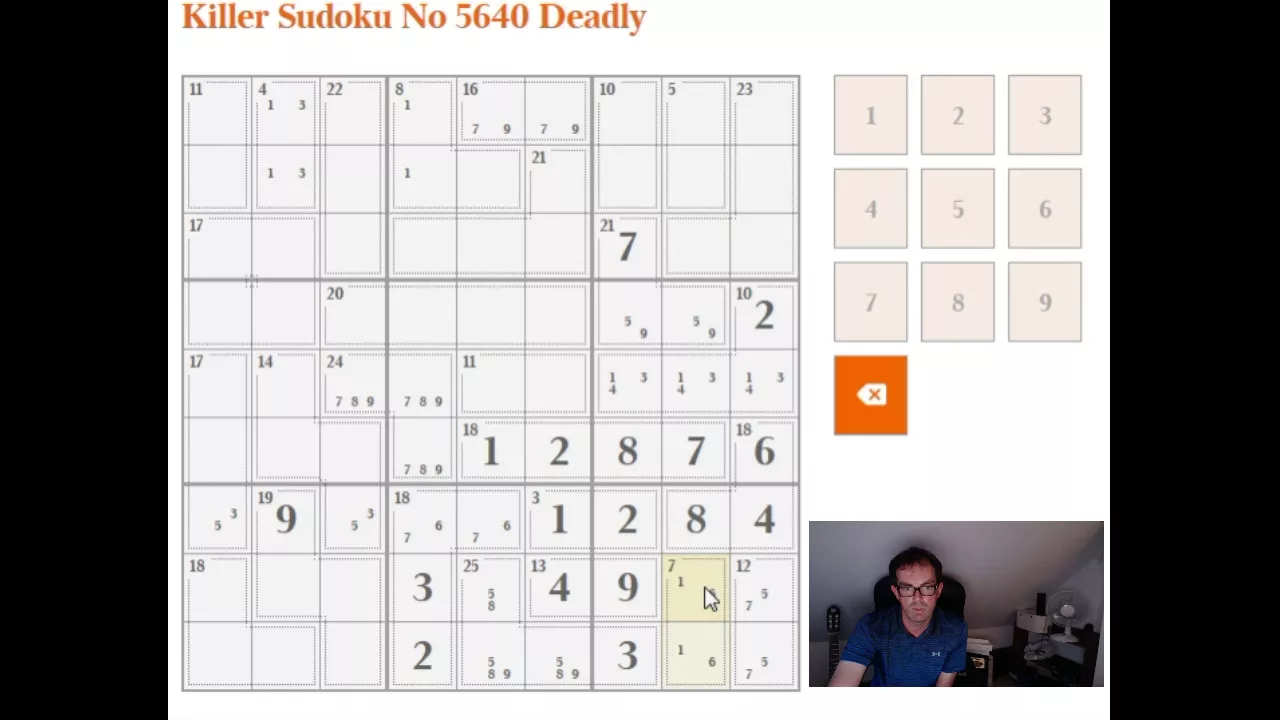 Solving the Deadly Killer Sudoku in The Times on 23 Sept 2017