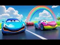 Download Lagu Three Racing Cars Learn Red Blue Green | Color Song for Kids | Fun Learning Rhyme with Cars