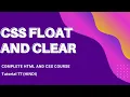 CSS Floats and Clear Explained HTML and CSS tutorial in Hindi 77