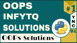 InfyTQ Object Oriented Programming Using Python YouthNationCoders