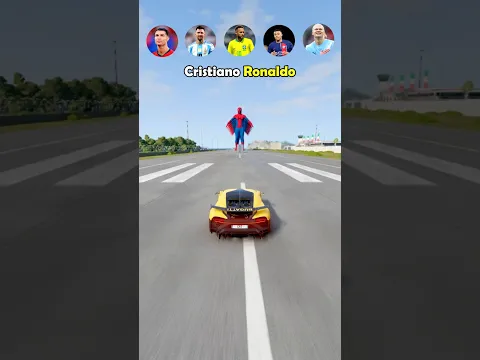 🚘CR7 vs Messi vs Mbappe vs Neymar vs Spider-Man Characters ⚽️#beamngdrive #shorts #football