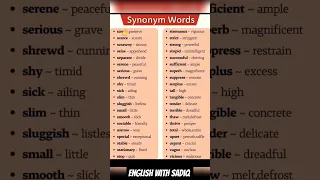 Important Synonyms in English