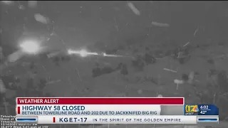 Truck jackknife closes Hwy 58 in Tehachapi expect heavy traffic