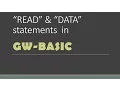 READ DATA statements in GW-BASIC