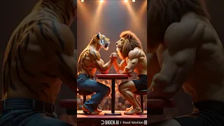   ملك الغابة يسقط  النمر ي فجر المفاجأة في تحدي العمالقة  نمر  اسد                                 دندنها