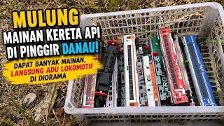 MULUNG Mainan Kereta Api di Pinggir Danau! Dapat Banyak Mainan, Langsung Adu Lokomotif di Diorama