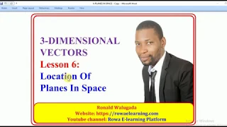 6-LOCATION OF PLANES IN SPACE A-LEVEL MATH