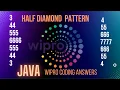 how to Print Half Diamond pattern Wipro Coding Answer pattern programming in java number pattern