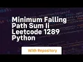 minimum falling path sum ii leetcode 1289 python