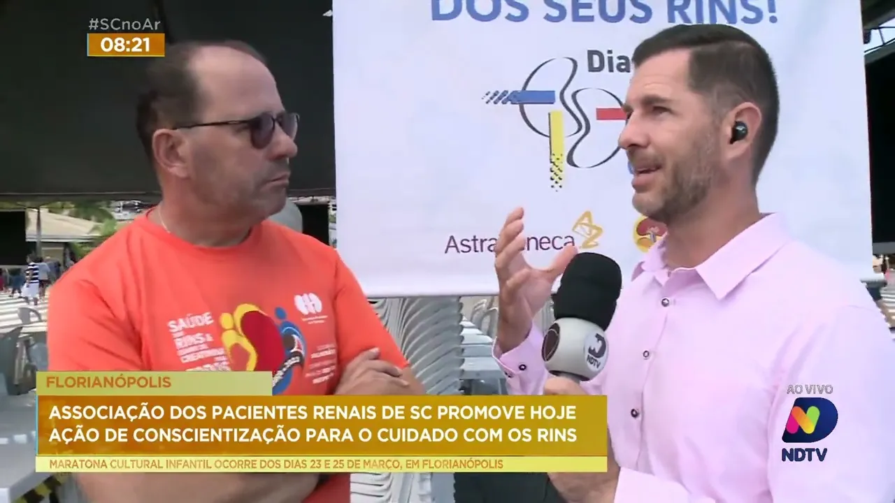 Atividades de conscientização para o cuidado com os rins acontecem no Centro de Florianópolis