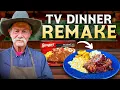 Cowboy TV Dinner Remake Meatloaf Mashed Potatoes Cream Corn Showdown