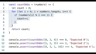 Repl it - Using console assert as a simple testing framework