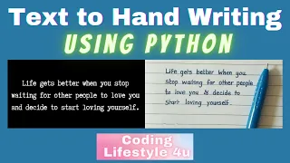 Convert Text To Hand Writing Using Python Easy Tutorial For Beginners