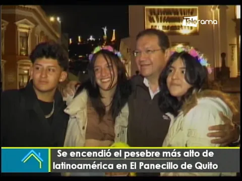 Se encendió el pesebre más alto de Latinoamérica en El Panecillo de Quito