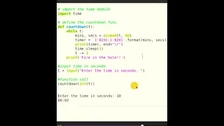Python program to create countdown timer