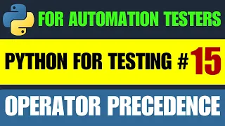 Python for Testers Operator Precedence