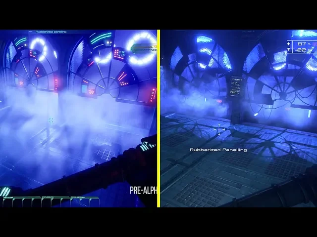 System Shock Remake - Unreal Engine 4 2019 vs 2017 Unity Build Graphics Comparison