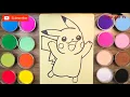 Coloring Sand painting pokemon pikachu RORO ART TV