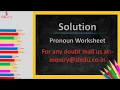 Solution of Pronoun Worksheet