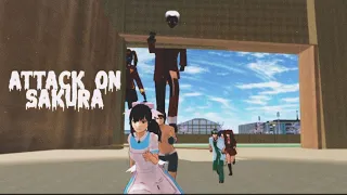 ATTACK ON SAKURA FILM || HORROR SAKURA SCHOOL SIMULATOR #AOT #eren