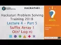 Suffix Array 1 - O n 2 log n Hackatari Problem Solving Training 2018