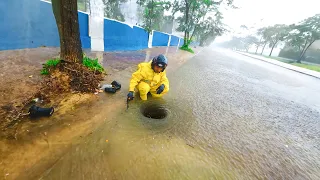 Awesome Big Whirlpool With A Heavy Rain Drain Unclogging