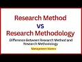 Difference Between Research Method and Research Methodology Research Method vs Research Methodology