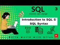 Mastering SQL Episode 3 Introduction to SQL SQL Syntax