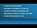 Two dead after crash involving disabled vehicle in Winston-Salem