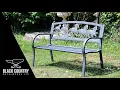 Black Running Horse Cast Iron Bench