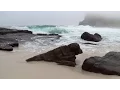 Download Lagu 30 min relaxing ocean waves - high quality sound - no music - HD video of a beautiful misty beach