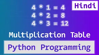 Python Program to Print Multiplication Table of a Number User Input Hindi