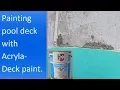 Applying H C Acryla Deck with cool feel technology paint to a concrete pool deck