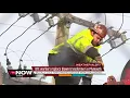 DTE workers repair blown transformer in bitter cold