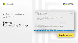 Demo Formatting Strings Python for Beginners 12 of 44