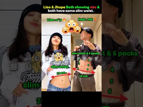Jhope and Lisa showing their abs..