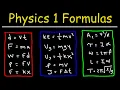 Physics 1 Formulas and Equations - Kinematics Projectile Motion Force Work Energy Power Moment