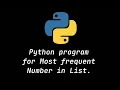 Most frequent Number in List using Python
