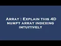 Array Explain this 4D numpy array indexing intuitively