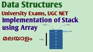 Lec 4 2 - Stack Implementation Using Array Data Structures Malayalam